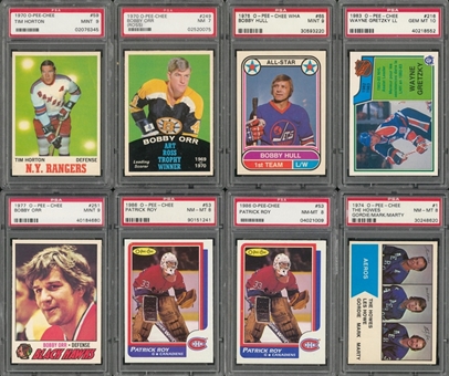 1970/71-1990/90 O-Pee-Chee Hockey PSA-Graded Collection (36) Including Hall of Famers